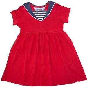 Tommy Hilfiger Sailor Dress Toddler Size 4T Nautical Striped Beachy Patriotic